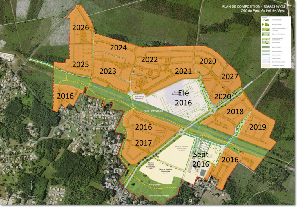 Plan de phasage de l'éco-domaine Terres Vives