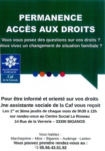 permanance accès aux droits CAF