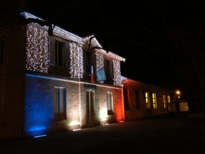 Mairie de Mios de nuit